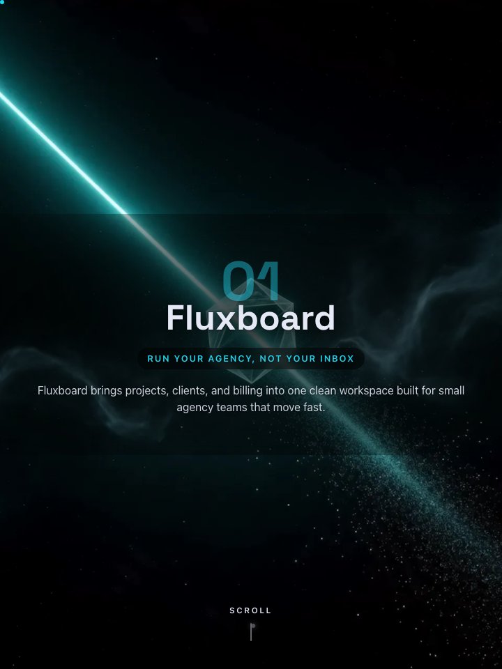 Fluxboard - a real Parallux-generated site in the Futuristic style