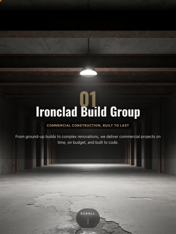 Ironclad Build Group - a real Parallux-generated site in the Industrial style